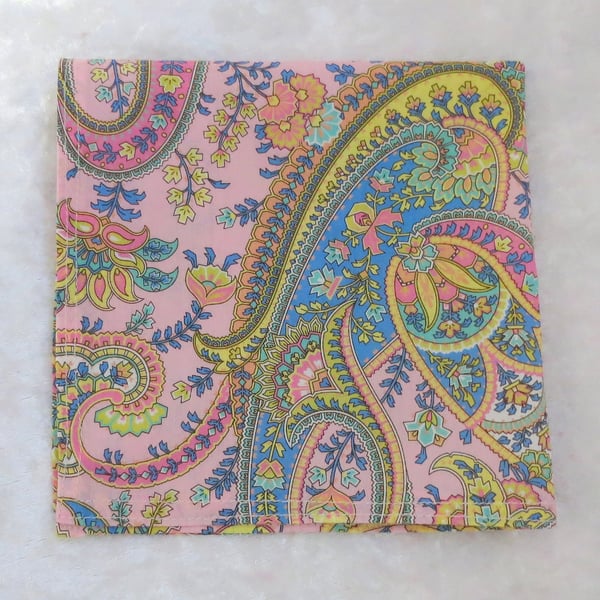 Liberty Tana Lawn handkerchief, paisley, cotton lawn handkerchief