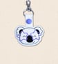Kawaii Koala Keyring - Embroidered Animal Bag Charm with Glasses