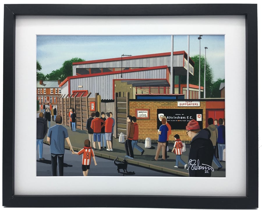 Altrincham F.C, Moss Lane. Framed, Football Memorabilia Art Print