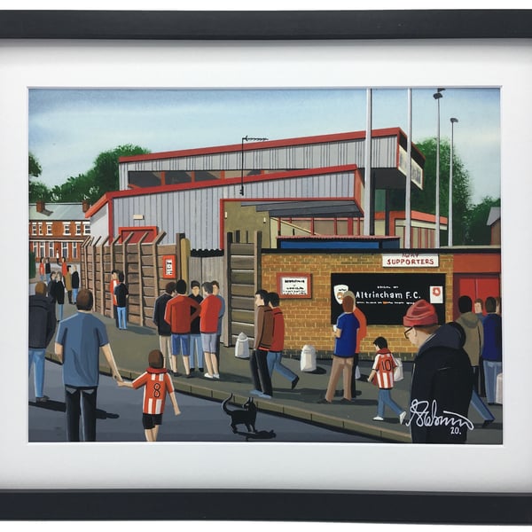 Altrincham F.C, Moss Lane. Framed, Football Memorabilia Art Print