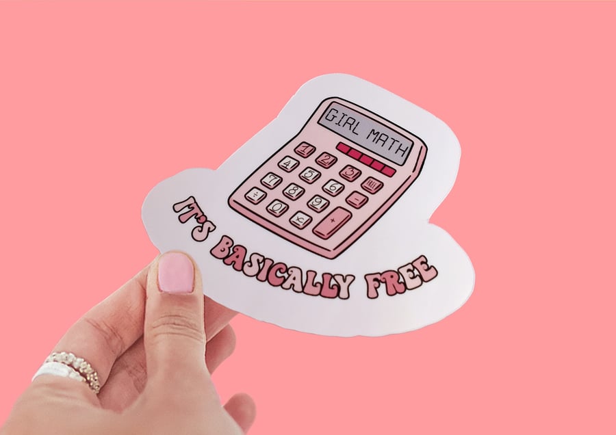 Girl Math Sticker Large Sticker Waterproof Sticker
