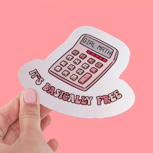 Girl Math Sticker Large Sticker Waterproof Sticker