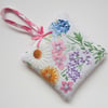 Vintage Embroidered Pink Floral Lavender Bag