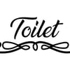 Toilet Door Sign Vinyl Sticker, Decal Bath Room Door Sticker