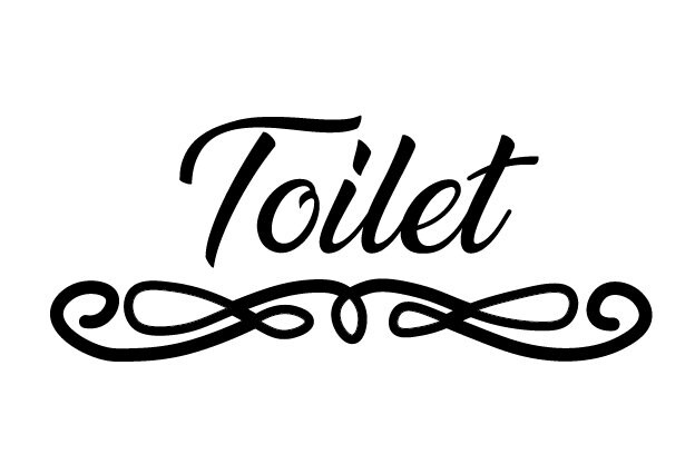 Toilet Door Sign Vinyl Sticker, Decal Bath Room Door Sticker