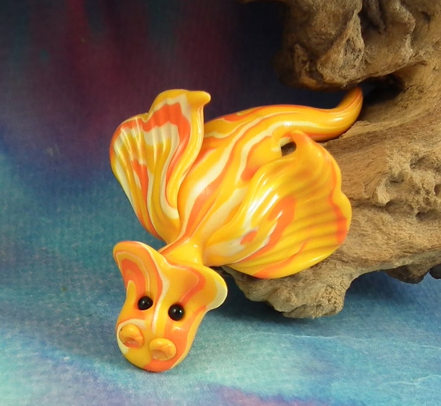 Tiny Elemental Sun Dragon 'Solace' OOAK Sculpt by artist Ann Galvin