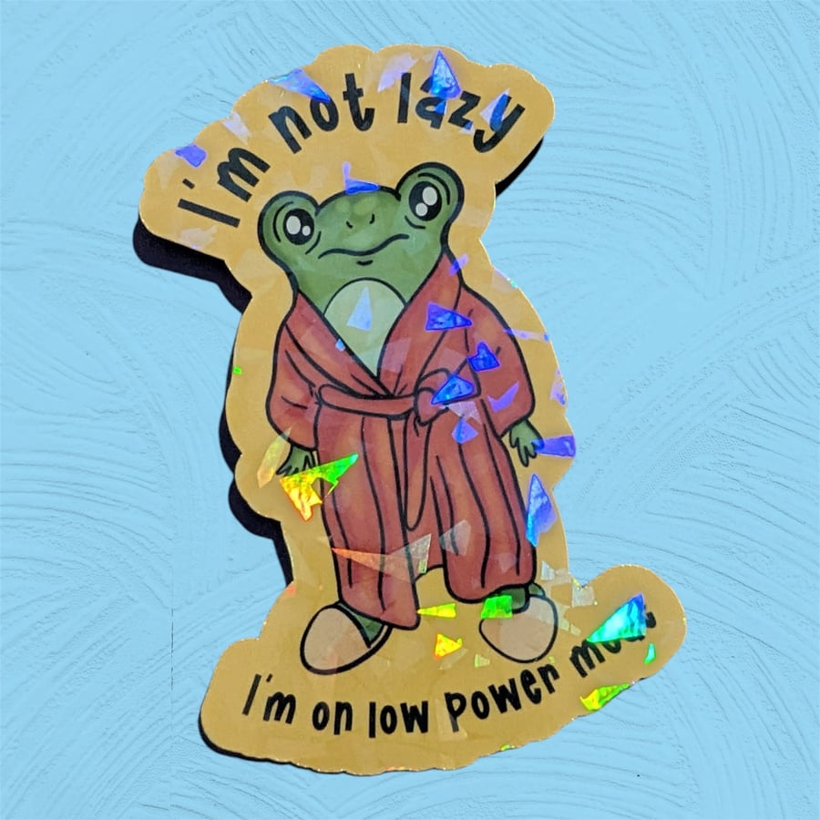 Funny Lazy Frog Sticker Vinyl Waterproof Animal Decal Low Power Mode