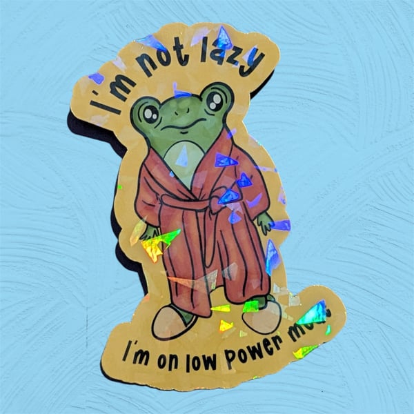 Funny Lazy Frog Sticker Vinyl Waterproof Animal Decal Low Power Mode