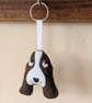 Handmade felt Bassett hound dog keyring  - Image 1