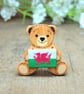 Wales Flag Bear Pin, Handmade Teddy Bear Badge, Little Wooden Welsh Gift - Image 1