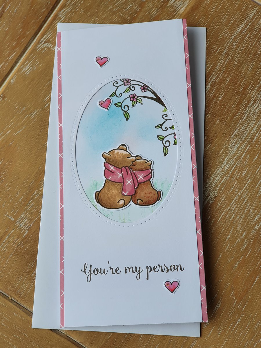 Anniversary, Birthday, love themed Handmade Card for him or her 