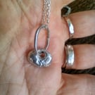 Small Recycled Silver Bean necklace