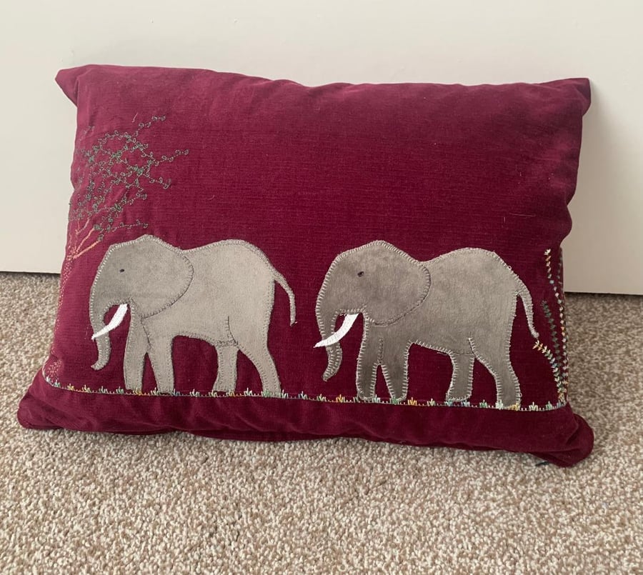 Elephant cushion handmade 