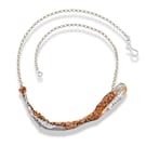 Twisted Autumn Leaf beaded silver and copper necklace