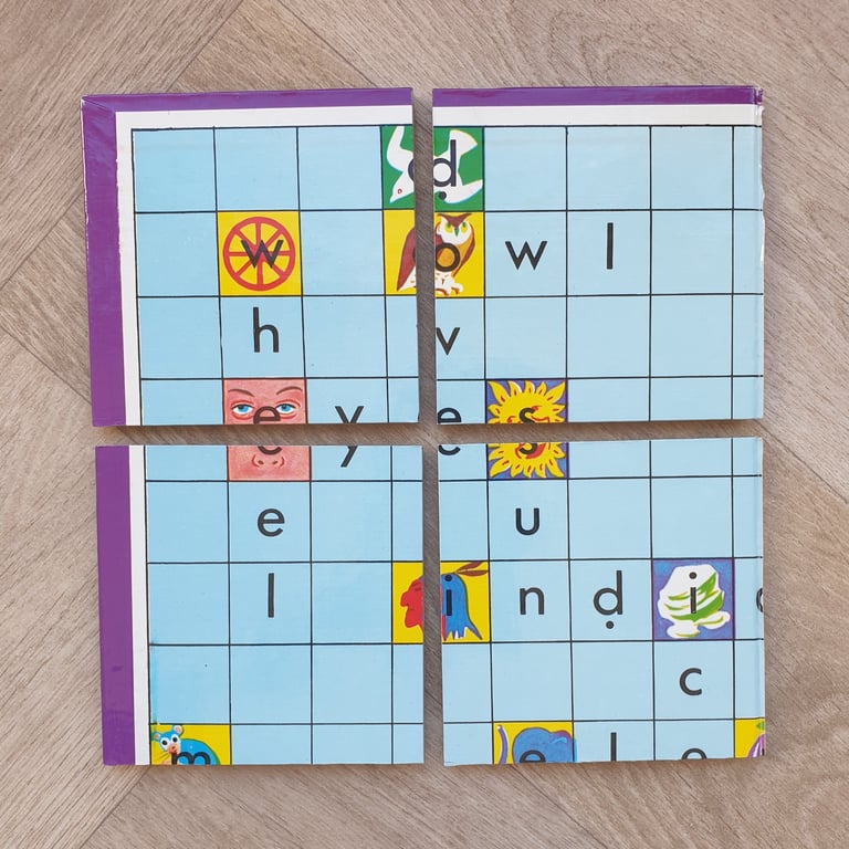 Scrabble for Juniors Coasters (Top Left) - Upcycled from Real Board