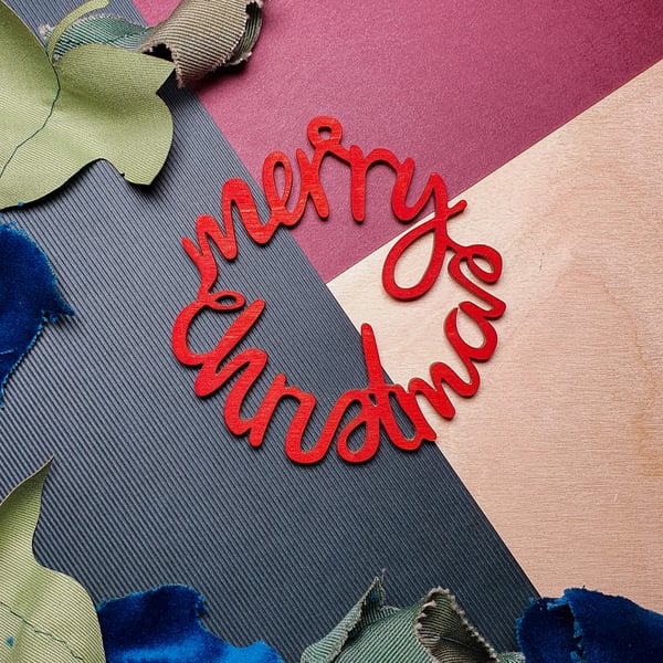 Laser Cut Merry Christmas Decoration