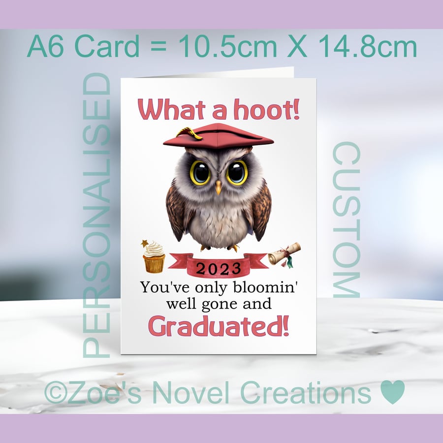 Graduation Greetings Card, portrait card, A6 10.5cm x 14.8cm