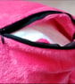 Handmade Pink Cuddle Cushion with Black Cat, Fuchsia Reading Pillow with Arms - Image 2