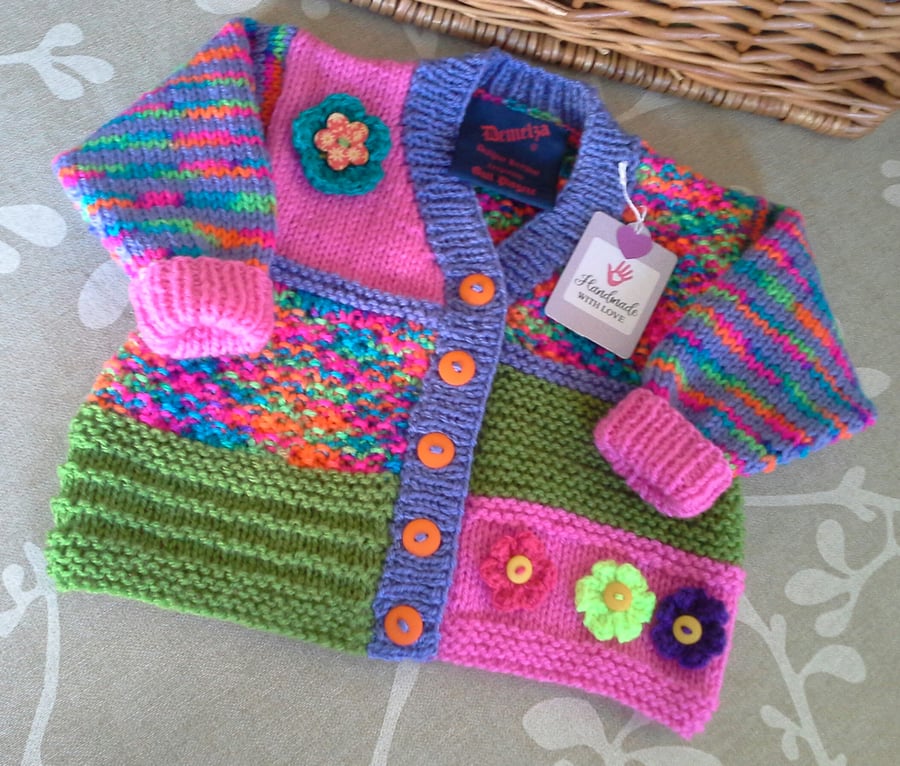 Baby Girl's Patchwork Flower Cardigan 6-12 months size