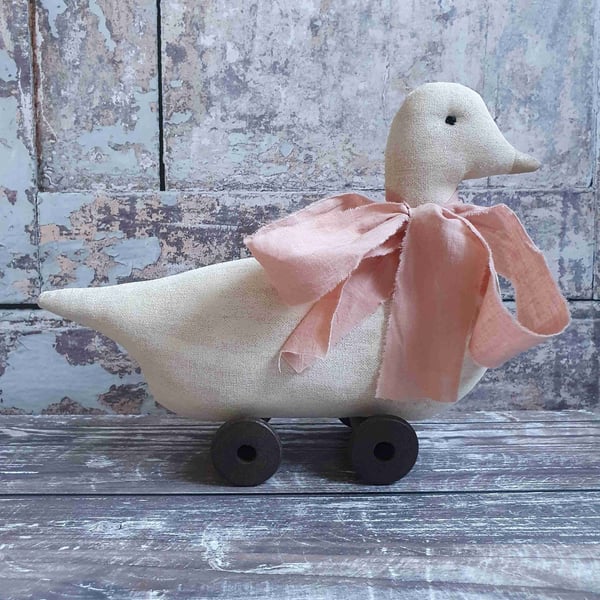 Primitive Vintage Style Toy Duck - Folksy