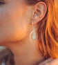 Silver Sea Glass Hoop Earrings - Image 4