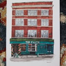 The Flute pub Watercolour print
