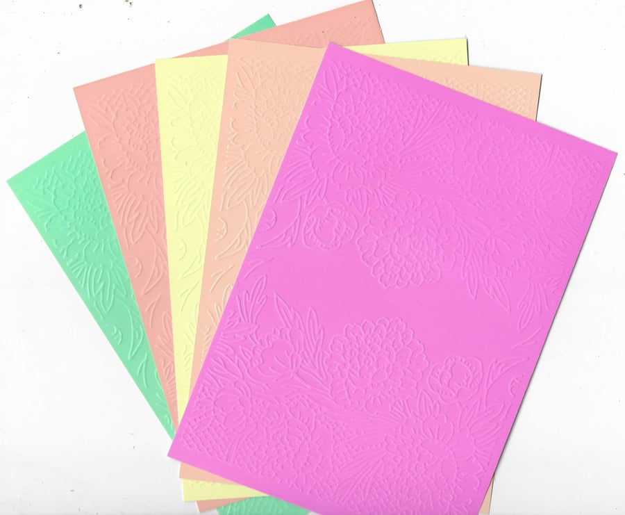 Embossed Paper. 5"x7". Floral (1). Choice of Colour
