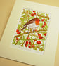 Robin - Original limited edition linocut print - Image 4