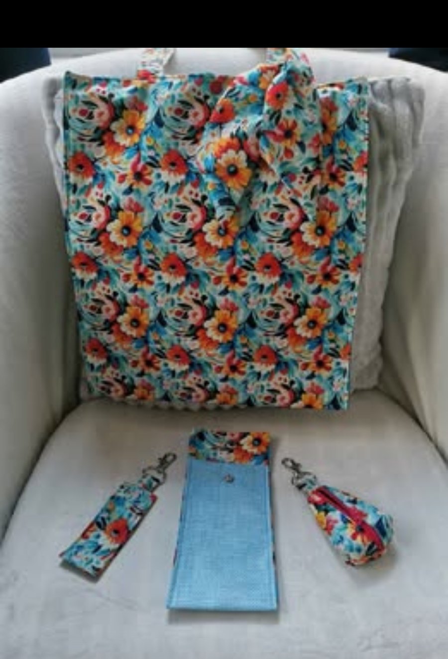 Accessory Set of 4 - Book Bag, Small Coin Bag, Lipstick Holder, Phone Cover 