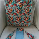 Accessory Set of 4 - Book Bag, Small Coin Bag, Lipstick Holder, Phone Cover 