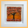 Handmade Fused Glass 'Autumn Tree' Painting