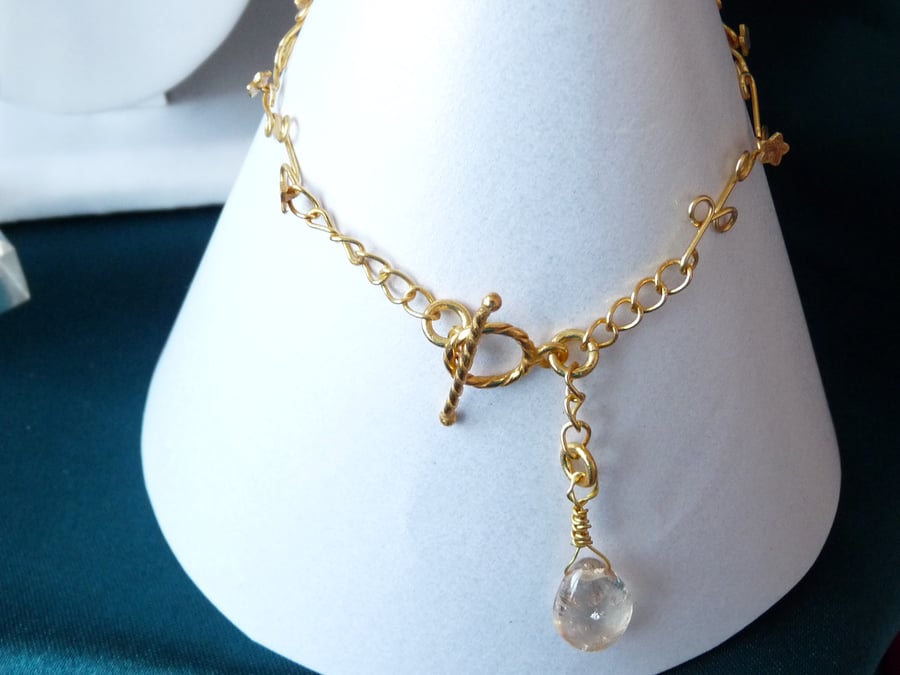 Champagne Coloured Quartz Star Drop Bracelet 