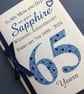 Luxury 65th (Sapphire) Anniversary Card – Personalised with Names and Date