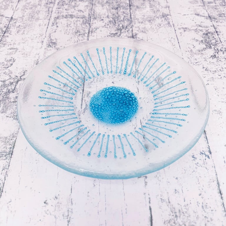 Fused Glass Sun Dish - Handmade Fused Glass Dish