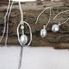 Necklace and Earring Set, Sterling Silver and Silver Colour Pearls