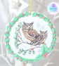 Owl mixed media hanging decoration. Owl ornament. Owl decoration. - Image 4