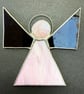 Stained Glass Triangle Angel - Pale pink with purple gluechip wings - Image 7
