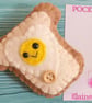 Felt Egg on Toast Pocket Hug and card,pocket buddy,comfort pocket pal. - Image 4