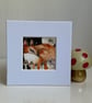 Mounted Whimsical Hare Rabbit with Bird Robin in Moonlight Watercolour Edition  - Image 2
