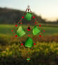 Green beach glass sun catcher with red beads - Image 1