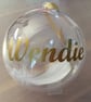 Christmas Memory Bauble, Personalised, Internal Feather. Memorial Tree Ornament. - Image 10