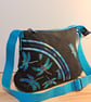 Handbag,Turquoise dragonflies on black - Image 4