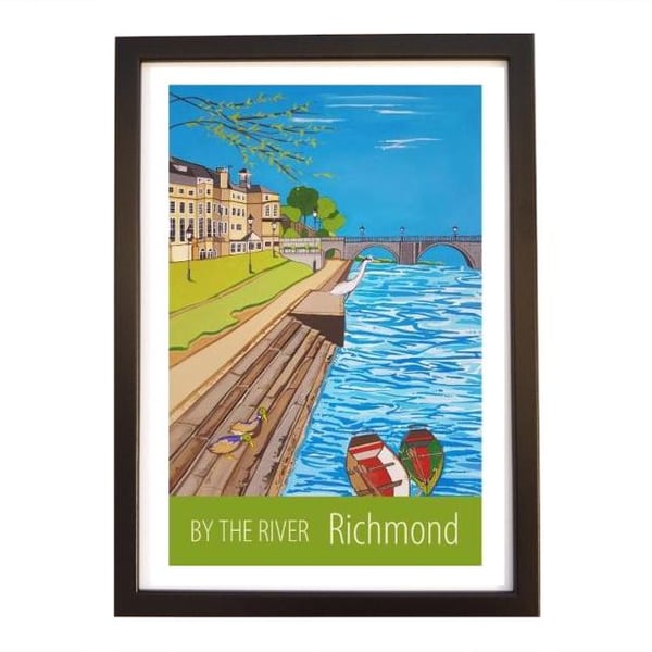 By The River, Richmond travel poster print by Susie West
