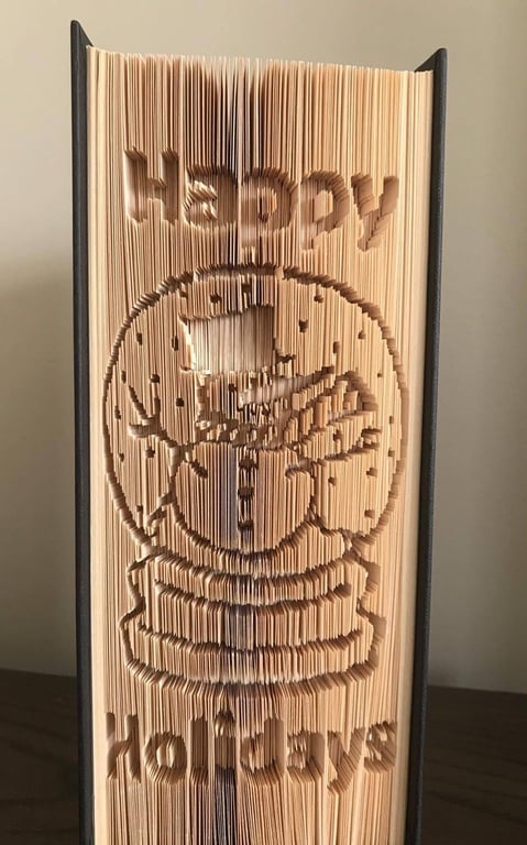 Snow Globe, CUT & FOLD Book Folding Pattern - EMAILED PDF PATTERN