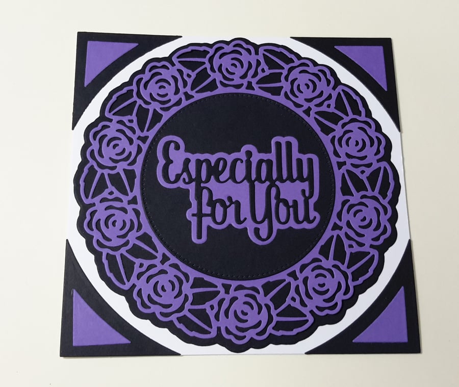 Especially For You Greeting Card - Purple and Black