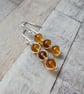 sterling silver amber earrings,  genuine amber drop earrings - Image 2