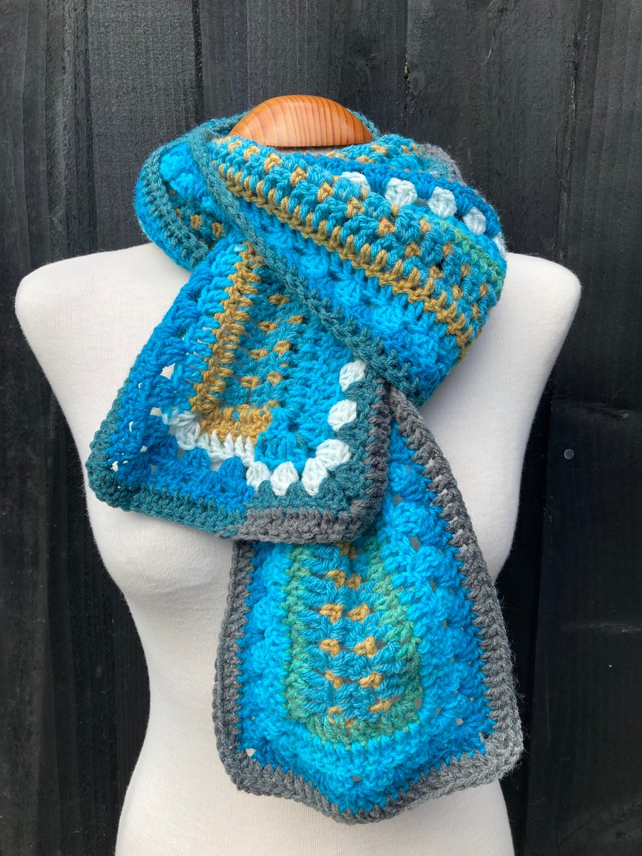 Unisex Autumn Skies Handmade Scarf 