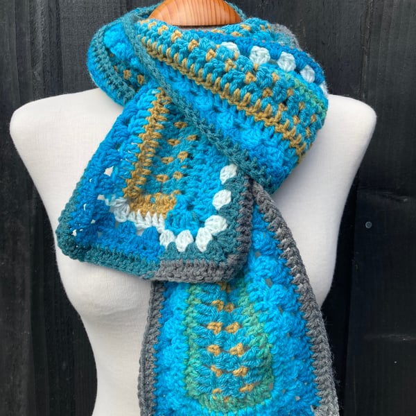 Unisex Autumn Skies Handmade Scarf 