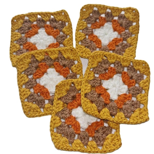 Crochet Granny Squares Desert Mirage Colour Scheme 3-inch Size