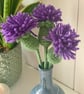 Crochet thistle, set of three handmade thistles, crochet flowers